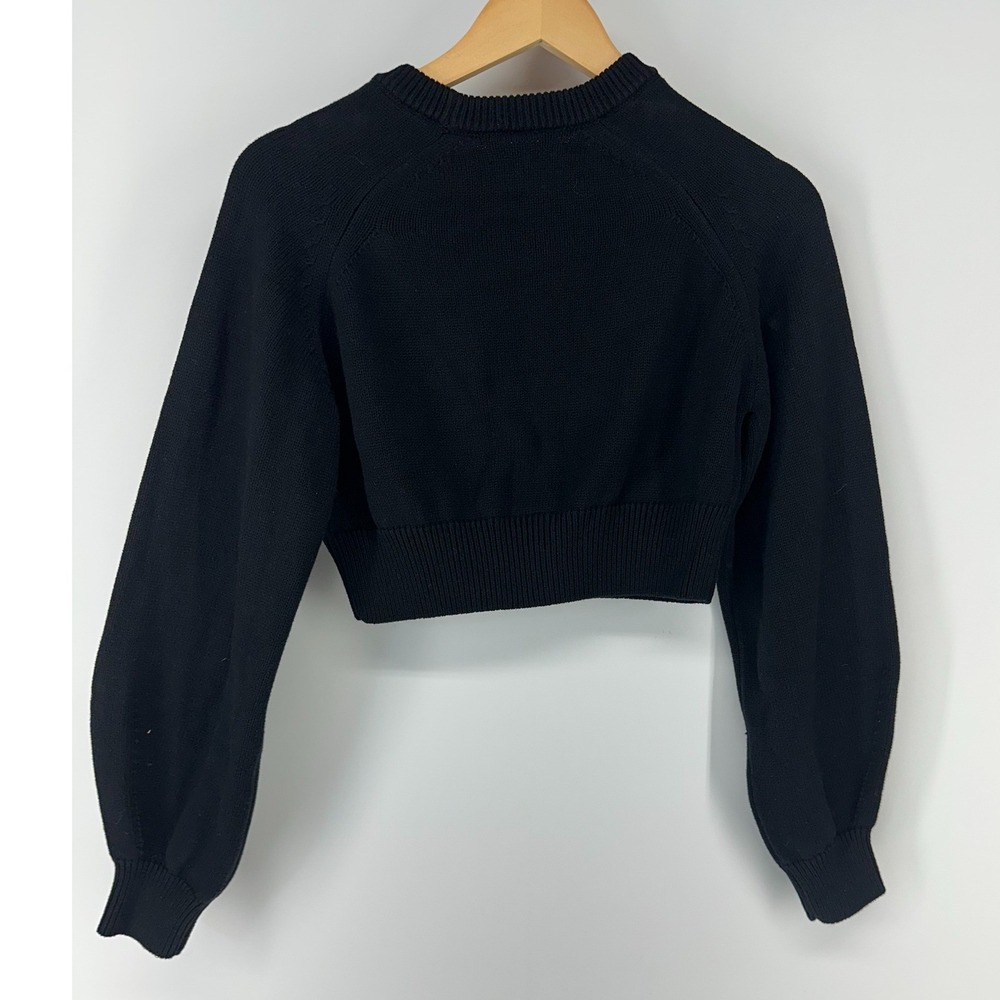 Olivaceous Cropped Sweater Womens Small Black Raglan‎ Sleeve Knit JT2023-100 Top